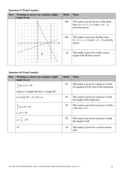 November 2021 Edexcel Maths 1H Mark Scheme | PDF | Mathematics