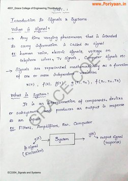 EC3354 Signals and Systems Notes | PDF | Fourier Transform | Convolution