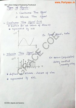 EC3354 Signals and Systems Notes | PDF | Fourier Transform | Convolution