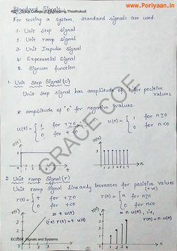 EC3354 Signals and Systems Notes | PDF | Fourier Transform | Convolution