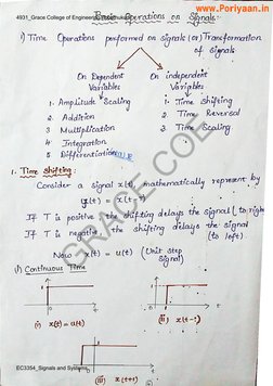 EC3354 Signals and Systems Notes | PDF | Fourier Transform | Convolution