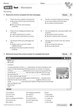 Kids Can 6 Unit 3 Test | PDF