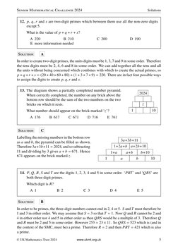 SMC 2024 Solutions and Answers | PDF | Area | Perpendicular