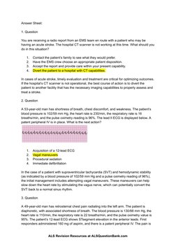 ALS Mock Exam Paper 1 Questions | PDF | Heart | Myocardial Infarction