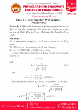 Cut-off Wavelength in Rectangular Waveguide | PDF | Waveguide | Waves