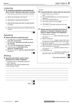Unit 6 Test B for Class VI | PDF