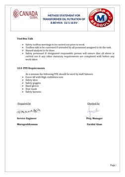 Transformer Oil Filtration Method Statement | PDF | Transformer ...