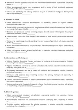 Therapy Progress Notes Guide | PDF | Emotions | Psychotherapy
