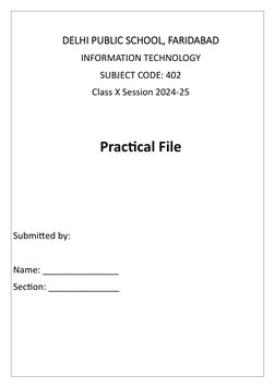 Class 10 IT Practical File 2024-25 | PDF
