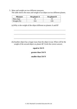 Grade 6 Science: Forces and Motion Worksheets | PDF | Weight | Force