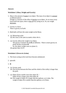 Grade 6 Science: Forces and Motion Worksheets | PDF | Weight | Force