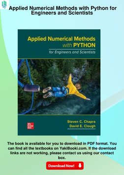 A (https://www.yakibooki.com/)pplied Numerical Methods with Python for
Engineers and Scientists
The book is available for yo