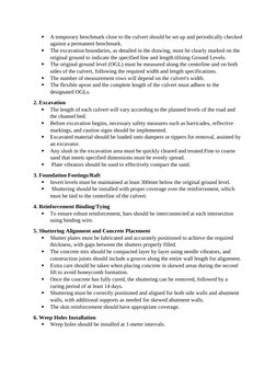 Culvert Construction Method Statement | PDF | Concrete | Pipe (Fluid ...