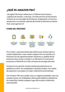 Las siglas FBA hacen referencia a (Fulfillment by Amazon),
Logística de Amazon, o sea que, con este servicio revolucionario
A