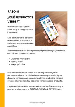 Primero que nada debes
saber en qué categoría vas a
incursionar. 
Esto es importante para que
no estés dando vueltas por
toda