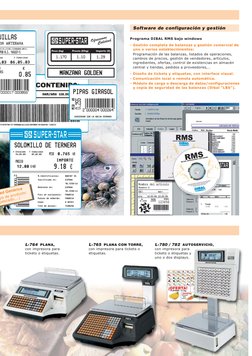 ad Genérica
po de producto:
pescado,...)
L-764  PLANA,
con impresora para
tickets o etiquetas.
L-765  PLANA CON TORRE,
con im