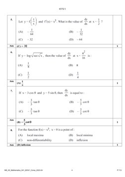 Maths Class 12 Marking Scheme 65/S/1 | PDF | Algebra | Mathematical ...