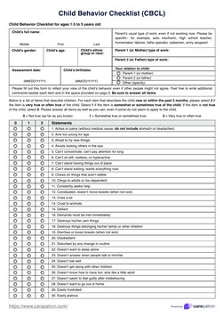 Child Behavior Checklist for Ages 1.5-5 | PDF | Parent | Psychology