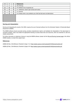 Child Behavior Checklist for Ages 1.5-5 | PDF | Parent | Psychology