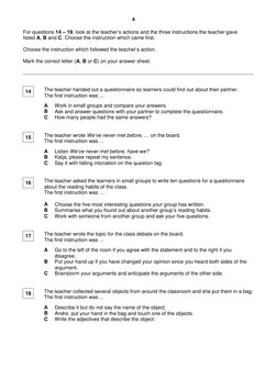TKT Module 3 Sample Paper 4 | PDF | Question | Teachers