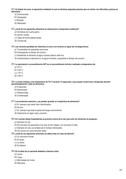 10
82) Al limpiar las aves, la operación mediante la cual se eliminan pequeñas plumas que se retiran con dificultad y pelus