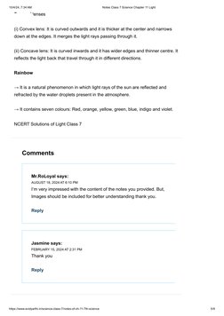 Class 7 Science Chapter 11: Light Notes | PDF | Mirror | Glass ...