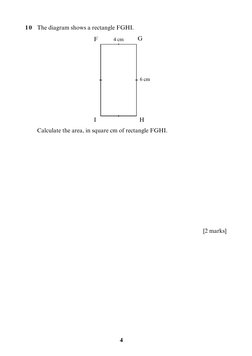 Year 4 Mathematics Exam Paper | PDF | Length | Area