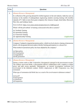 Isc 356 ISC Class 12 Business Studies Questions | PDF | Human Resources | Learning