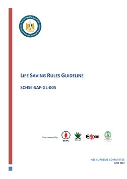 LIFE SAVING RULES GUIDELINE 
 
SCHSE-SAF-