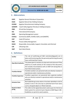 LIFE SAVING RULES GUIDELINE 
Rev.01 
Document No: SCHSE-SAF-GL-005 
June 2024 
 
HSE SUPREME COMMITTEE 
 
Page 8 of 66 
 
3
