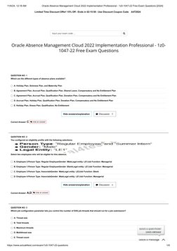 Oracle Absence Management Exam Guide | PDF | Employment | Computing