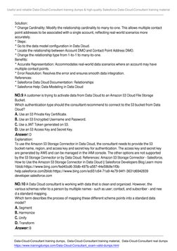 Solution:
* Change Cardinality: Modify the relationship cardinality to many-to-one. This allows multiple contact
point addres