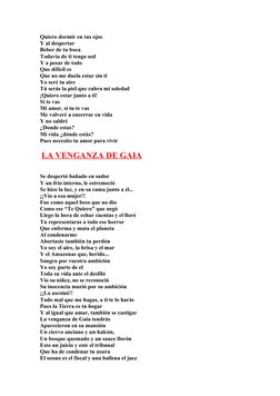 Quiero dormir en tus ojos 
Y al despertar 
Beber de tu boca 
Todavía de ti tengo sed 
Y a pesar de todo 
Que difícil es 
Que