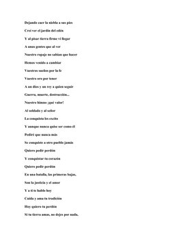 Dejando caer la niebla a sus pies
Creí ver el jardín del edén 
Y al pisar tierra firme vi llegar
A unas gentes que al ver
Nue