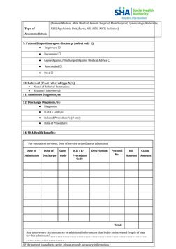 Sha Form Download SHA Medical Claim Form Instructions | PDF | Patient | Health Care