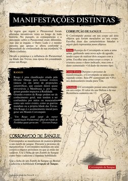 Suplemento Idade das Trevas II
2
MANIFESTAÇÕES DISTINTAS
As regras que regem o Paranormal foram
alteradas incontáveis vezes a