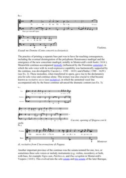 Viadana, 
Exaudi me Domine (Cento concerti ecclesiastici). 
The practice of printing a separate bass part was to have far-rea