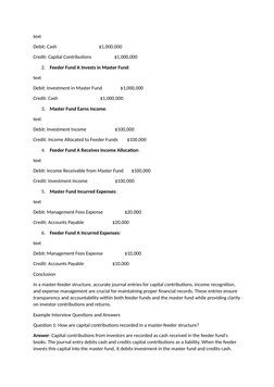 Master Feeder Fund Accounting Entries | PDF | Debits And Credits | Expense