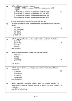 Class 12 Computer Science Sample Paper 2024-25 | PDF | Computer Network ...