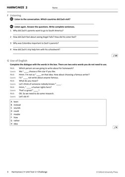 Harmonize 2 Unit Test 1 Overview | PDF