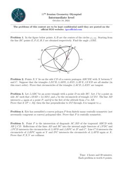 11th Iranian Geometry Olympiad Problems | PDF | Triangle | Geometry