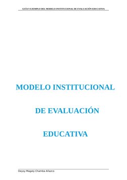 Modelo Institucional de Evaluación 2024 | PDF | Evaluación | Enseñando
