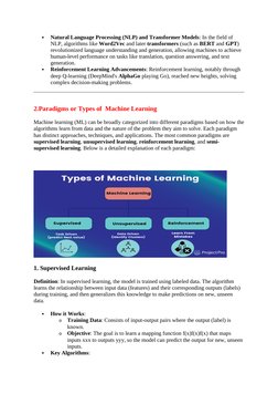 
Natural Language Processing (NLP) and Transformer Models: In the field of 
NLP, algorithms like Word2Vec and later transfor