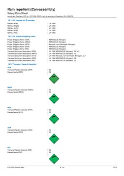 Rain Repellent Safety Data Sheet | PDF | Dangerous Goods | Safety