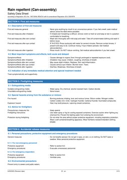 Rain Repellent Safety Data Sheet | PDF | Dangerous Goods | Safety