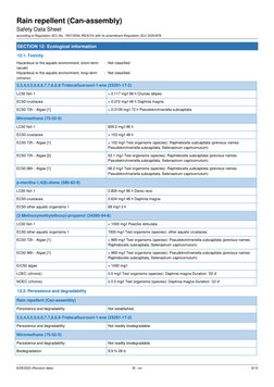 Rain Repellent Safety Data Sheet | PDF | Dangerous Goods | Safety