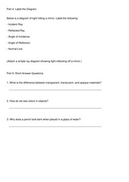 Year 6 Science: Understanding Light | PDF