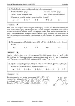 Smc Math SMC 2023 Solutions and Answers | PDF | Circle | Mathematics