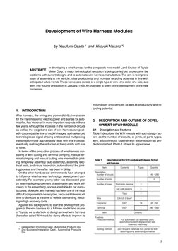 7
1.
INTRODUCTION
Wire harness, the wiring and power distribution system
for the transmission of electric power and signals f
