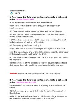 Sentence Rearrangement Worksheet.pdf HSC Sentence Rearrangement Guide | PDF